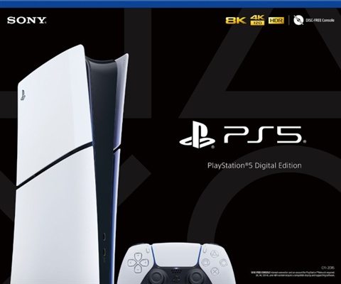 Playstation 5 Slim Digital Edition Console, 1TB, Biały, W